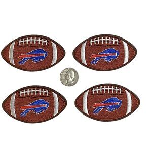 4 pcs Buffalo Bills Embroidered Fabric Patches Iron On or Sewn On 3.15" New